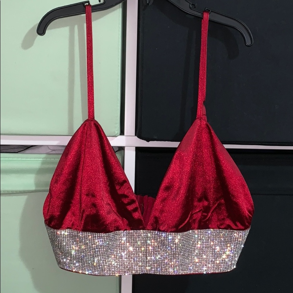 Red sparkly fashion nova top